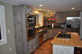 Reclaimed Wood Kitchen Cabinets In Weathered Gray Etsy In 2021 Kitchen Cabinet Styles Country Kitchen Decor Rustic Country Kitchen Decor
