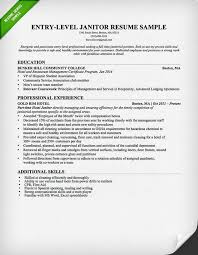 entry level janitor resume sample