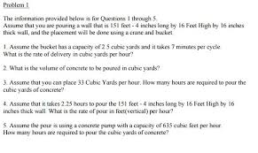 One square yard is equal to 9 square feet, or an area that is three square feet wide by three square feet long. Solved Assume That You Are Pouring A Wall That Is 151 Fee Chegg Com