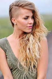 Pin By Gunnar On Goddesses Shaved Hair Undercut Long Hair Shaved Side Hairstyles