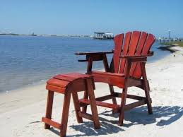 Tall Deck Chair And Matching Tall Ottoman See Over The Rail Adirondack Furniture Deck Chairs Chair