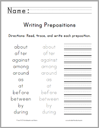 Writing The Top 25 Prepositions Free Printable Worksheet For First Grade Preposition Worksheets Printable Handwriting Worksheets Writing Worksheets