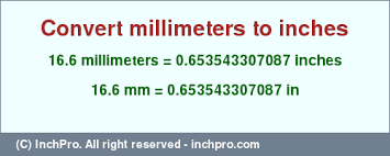 16 6 Mm In Inches Convert 16 6 Millimeters To Inches