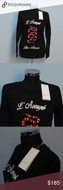 Gucci L Aveugle Par Amour Snake Embroidered Sweat Gucci L Aveugle Par Amour Snake Embroidered Sweatshir In 2020 Sweatshirts Black Sweatshirts Embroidered Sweatshirts