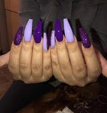 39 Best And Creative Coffin Nail Art Idea You Can Do Purple Acrylic Nails Purple Nails Cute Acrylic Nails