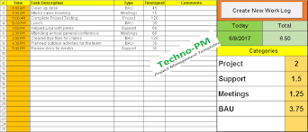 Work Log Template Track Schedule Daily Log Weekly And Monthly Schedule Template Project Management Templates Daily Schedule Template