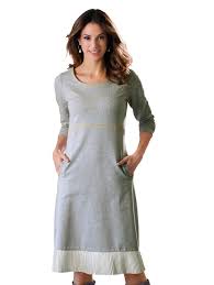 Sweatkleid mit rüschendetail von leevje. Amy Vermont Sweatkleid Mit Stickerei Und Plisseesaum Klingel