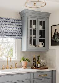Call us today to share your renovation plans and ask for a quote! Traditional Cape Cod Charming Home Tour Town Country Living Blue Kitchen Cabinets Farmhouse Kitchen Curtains Home