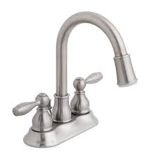A leaking glacier bay bathroom faucet is something anyone with a few basic skills can fix with very little expense. Glacier Bay Mandouri 4 In Centerset 2 Handle Led High Arc Bathroom Faucet In Brushed Nickel Hd67513w 6504 The Home Depot