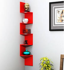 The 6mm black tempered glass shelf can support up to 15.4 lbs. Wall Shelf Zigzag Wall Mount Floating Corner Wall Rack Shelves Manufacturer From Ratangarh