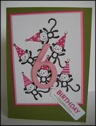 Birthday Card For Mother Mary By Kids Stamping Still 6 Little Monkeys Kids Cards Birthday Cards Kids Birthday Cards