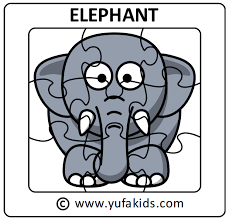 Free printable weather themed jigsaw puzzles crafts. Jigsaw Puzzle Elephant Yufakids