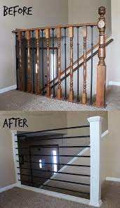 Stair Railing Makeover Diy Baluster Stairs In 2021 Home Remodeling Diy Home Remodeling Stair Railing Makeover