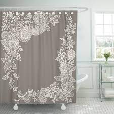 Get the lowest price on your favorite brands at poshmark. Filigree Cream Colored Lace Corners Floral Pattern Antique Baroque Shower Curtain Waterproof Polyester Fabric 60 X 72 Inches Set Shower Curtains Aliexpress