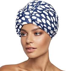 Amazon.com : Luxury Reusable Waterproof Shower Cap for Women