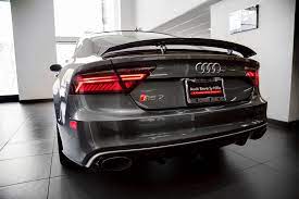 Audi Rs7 In Daytona Grey Pearl Effect With Lunar Silver Interior And Matte Aluminum Optic Package Dream Cars Audi Audi Cars Com