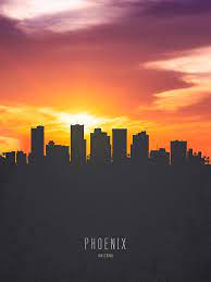 Find the perfect phoenix, skyline, arizona stock photo. Phoenix Arizona Sunset Skyline 01 Painting By Aged Pixel