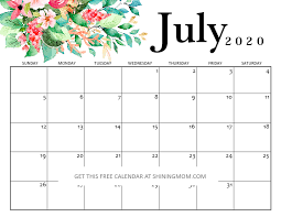There are many other users who use a calendar but in return, they pay some amount but in our case, our users will not only be able to use the calendar but. Free Printable July 2020 Calendar 12 Awesome Designs Printable Calendar July July Calendar Free Calendar