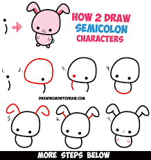 How To Draw Cute Cartoon Characters From Semicolons Easy Step By Step Drawing Tutorial For Kids How To Draw Step By Step Drawing Tutorials Easy Cartoon Characters Simple Cartoon