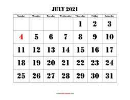 Our july 2021 calendar printable are available as pdf and gif formats. July 2021 Printable Calendar Free Download Monthly Calendar Templates