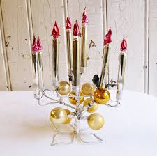Vintage Mercury Glass Candle Centerpiece 9 Glass Candles Vintage Christmas Mid Century Vintage Candles Vintage Christmas Mercury Glass Candle Centerpiece