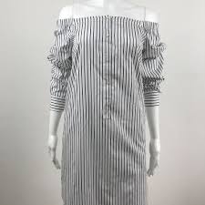 Black And White Striped Off The Shoulder Dress Lauren Ralph Lauren Womens Off Shoulder Striped Shirt Dress Black White Size 6 Laurenralphlauren Shirtdress Casu Black Shirt Dress Striped Shirt Dress Women