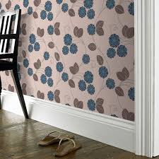Horizon Blue Floral Wallpaper Blue Flower Wall Coverings By Graham Brown Blue Floral Wallpaper Front Room Art Deco Home
