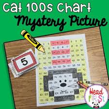 Cat 100s Hundreds Chart Mystery Picture Fun Math Center