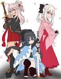 Kuro Miyu And Illya Anime Fate Anime Series
