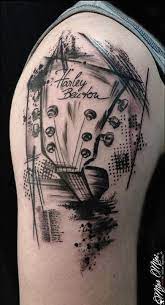 I had been wanting to get a tattoo for 6 months or so but hadn't had the time. The First Thomann Tattoo We Are Very Proud Of A Harley Benton Guitar Tattoo Guitar Tattoo Tattoos Music Tattoos