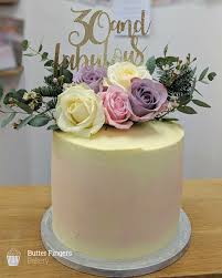 Birthday Gift Cake And Flowers Butter Fingers Bakery Tasty Homemade Cakes Baked Freshly In Matlock Fresh Flower Cake Flower Cake Toppers Special Occasion Cakes