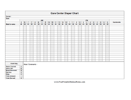 Printable Care Center Diaper Chart