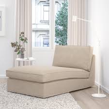 You could do a colorful bookshelf and lamp under the small window where the arm chair is next to the chaise to create a reading spot. Kivik Chaise Hillared Beige Ikea