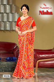 nisha by saumya regular wear fancy print saree wholesaler