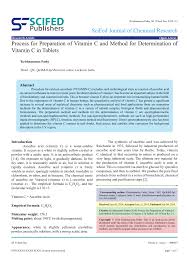 Pdf Method For Preparation Of Vitamin C And Method For