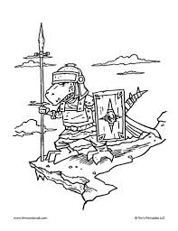 Roman Soldier T. Rex Coloring Page