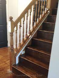 A Diy Oak Banister Makeover Tutorial And Tips Stair Makeover Diy Staircase Diy Stairs
