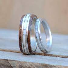 Wedding Engagement Bands Set Stacking And Wedding Band Dark Walnut And Elk Ivory Tooth Inlays Stag Hound Elk He Rings For Men Elk Ivory Engagement Bands
