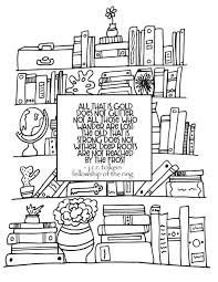 Lord of the rings coloring pages. Fellowship Of The Rings Quotes Free Bookshelf Coloring Page Stevie Doodles Free Printable Coloring Pages