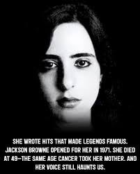 She wrote songs that made legends famous. But when she sang them herself,  the room fell silent. Born in 1947. Dead at 49—the same age her mother was  when cancer took her.