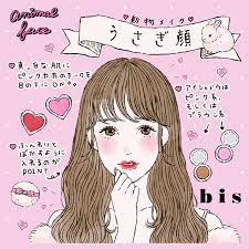イラストで うさぎ顔メイク ねこ顔メイク いぬ顔メイク を紹介 うさぎメイク 猫目メイク メイク イラスト