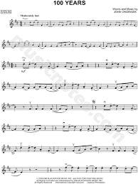 Leave a note in the comments below. Five For Fighting 100 Years Sheet Music Violin Solo In D Major Download Print Sku Mn0077982