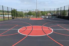 Our basketball courts are fully customizable and available in a multitude of colors so you can create the perfect court for your home. Duchess Road Basketball Court Lightmain