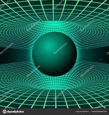 Black hole. Illustration of deformation time and space in green colors.  Destruction of matter by black hole. Vector illustration Stock Vector by  ©designbyihor@gmail.com 302272274