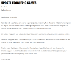 Follow @fortnitegame for daily news and @fncompetitive for all things competitive. Ali A On Twitter Another Delay To The Fortnite End Of Season Event Understandable So During Such Times