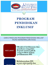 Garis panduan program biasiswa sub kepakaran di bawah tajaan bahagian biasiswa, kpm. Pendidikan Inklusif