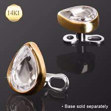 14kt Gold Tear Drop Dermal Top 14kt Gold Dermal Piercing Piercing Jewelry