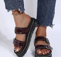 Amazon.com | Women's Fashionable Solid Pu Leather Sandals ...