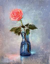 Lily painting oil painting flowers abstract flowers flower canvas flower art arte floral pastel art beautiful paintings art oil. Rose In The Vase Original Oil Painting Painting By Yana Golikova Saatchi Art