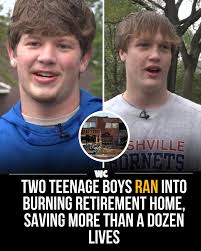Smoke filled a Nashville retirement complex, and help arrived before  sirens. Teenagers Andy Goforth and Daven Hug ran inside, door to door,  guiding elderly residents through chaos and confusion. Their quick instincts